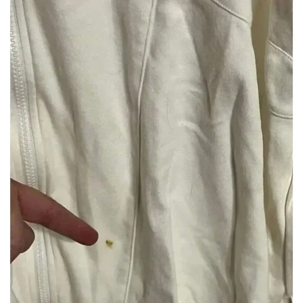 Adidas Originals White Full-Zip Sweatshirt Jacket 2XL Unisex Cotton Blend Embroi